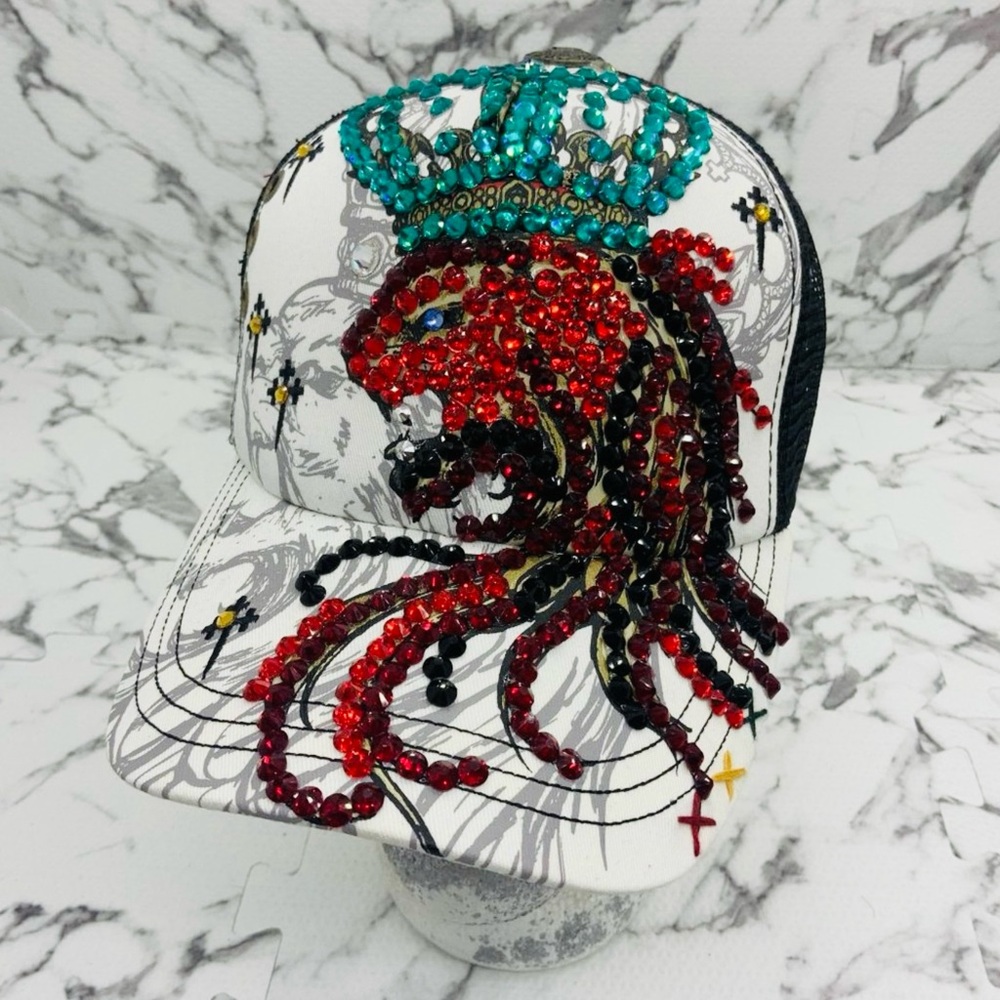 Men’s Lion King Rhinestone Trucker Hat by Rebel Spirit